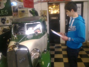 A young learner on the Morgan factory tour